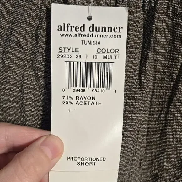 NWT 18W Alfred Dunner Brown/Gray Pull On Pants [0333] - Picture 5 of 9